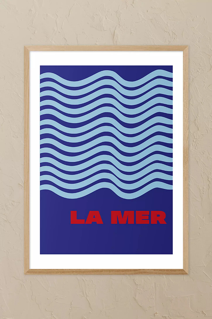 impresión artística de pared enmarcada en roble la mer de east end prints