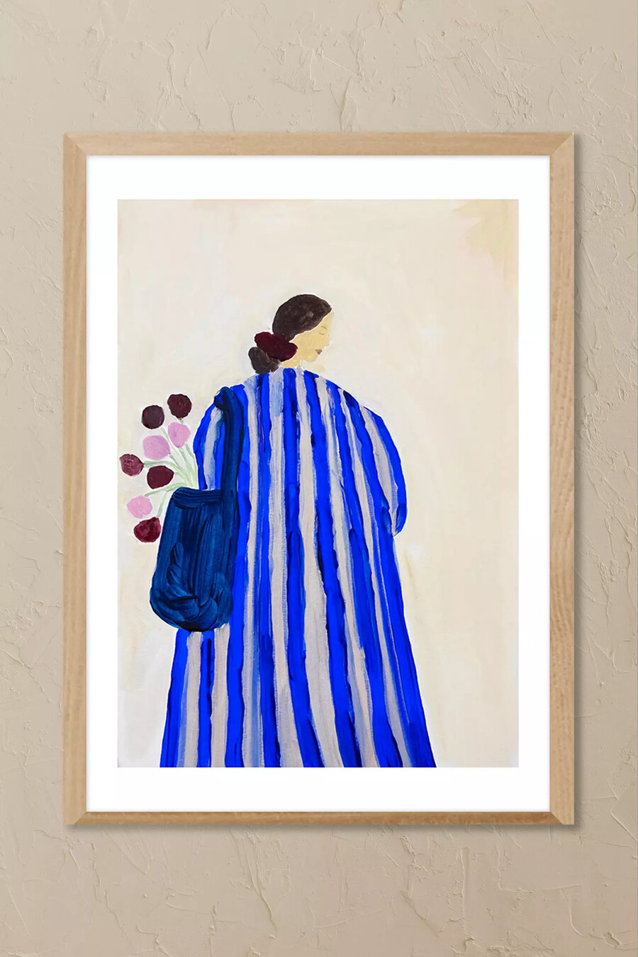 arte de pared enmarcado la dama con flores de east end prints