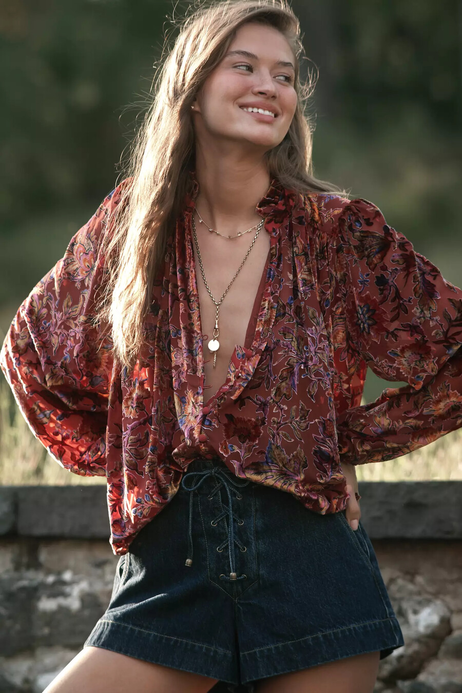 blusa transparente estampada estela edición burnout