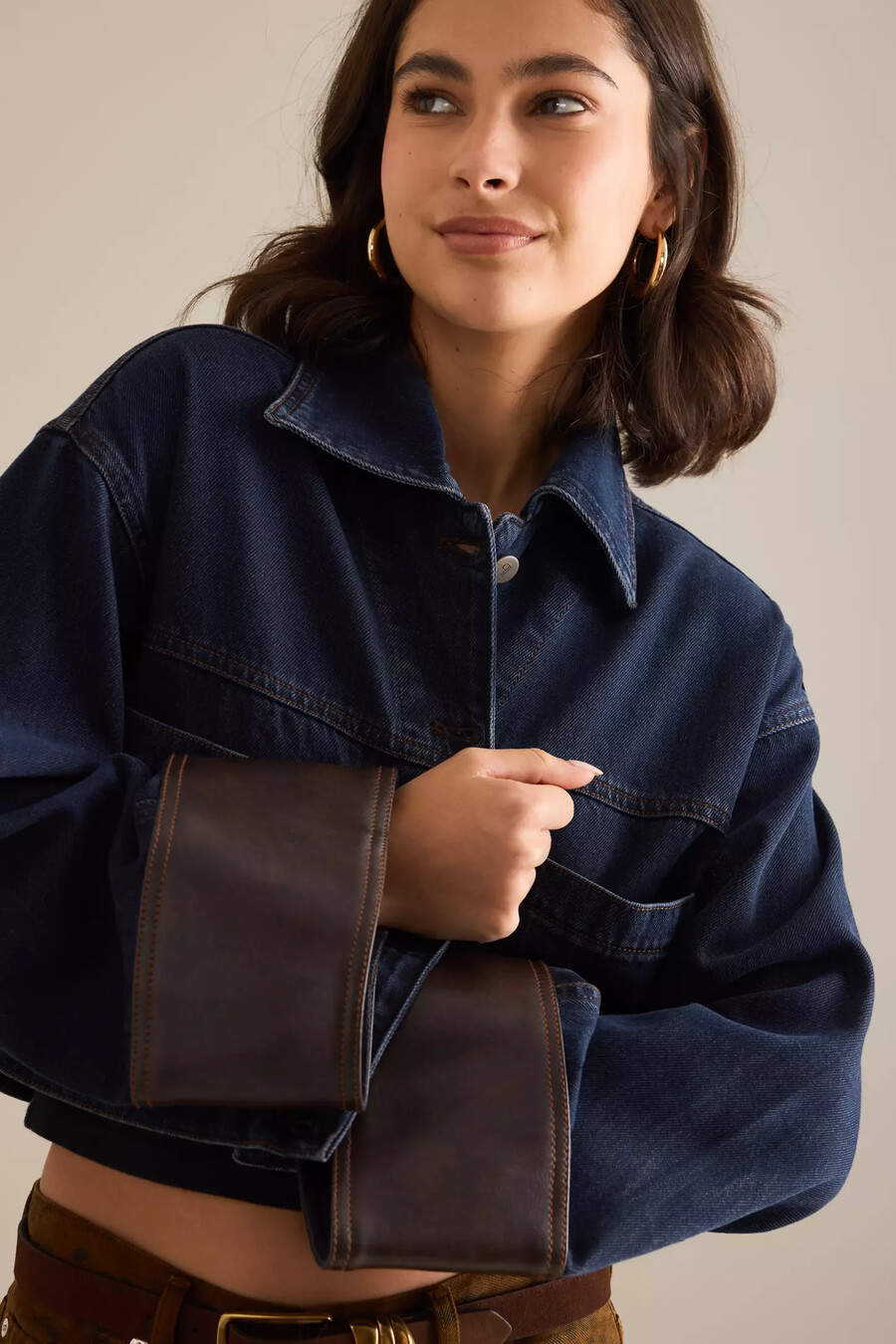 chaqueta vaquera corta con puños pilcro