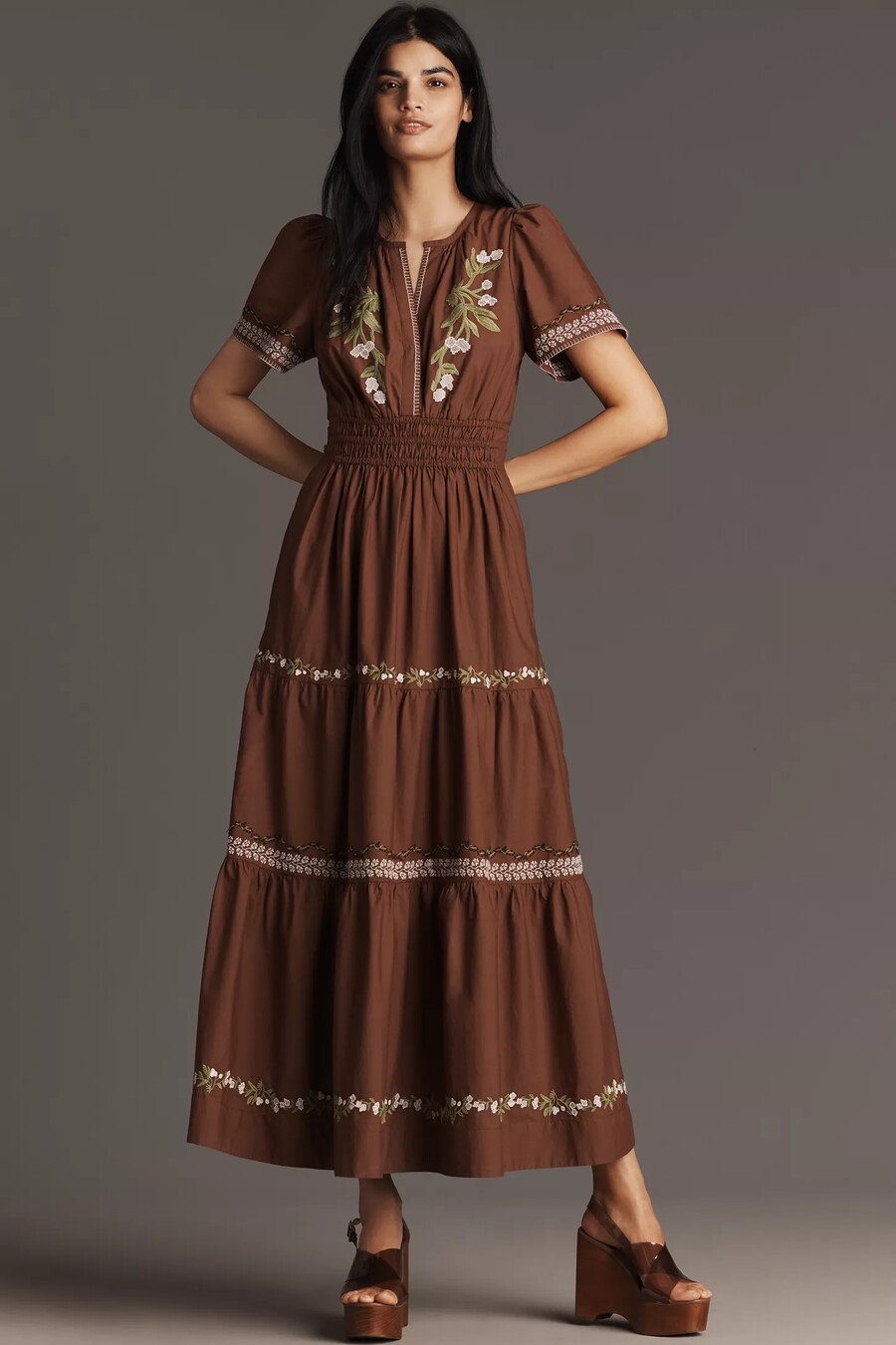 el vestido largo bordado somerset