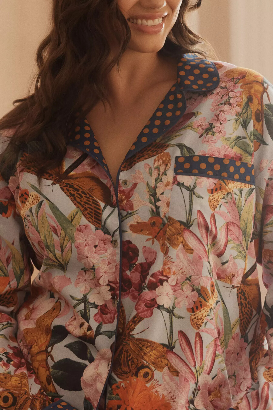 camisa de pijama de franela de manga larga lyrebird