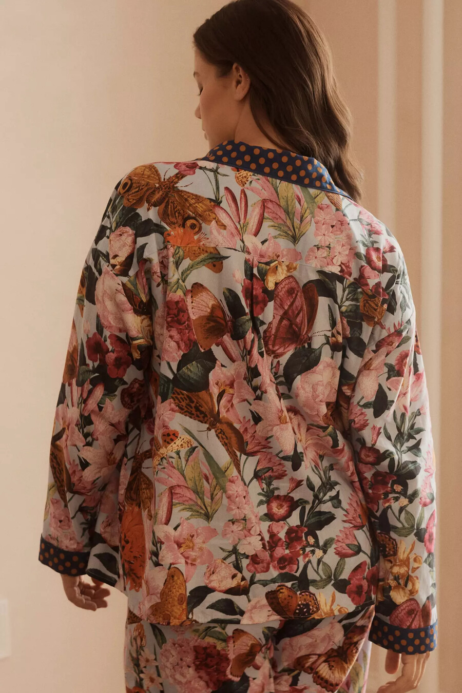 camisa de pijama de franela de manga larga lyrebird