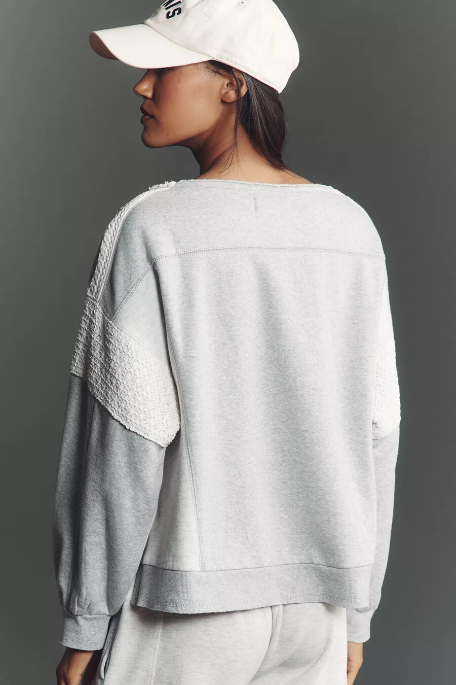 sudadera con cuello redondo y panel de encaje daily practice