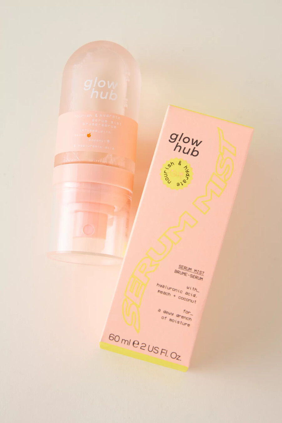 bruma de suero nutritivo e hidratante glow hub