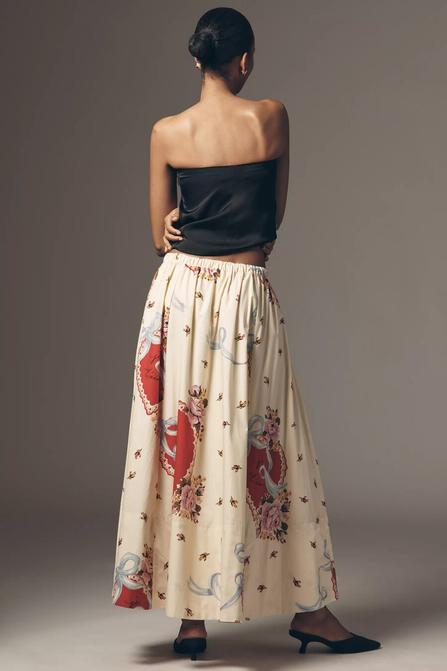 falda midi estampada de popelina maeve
