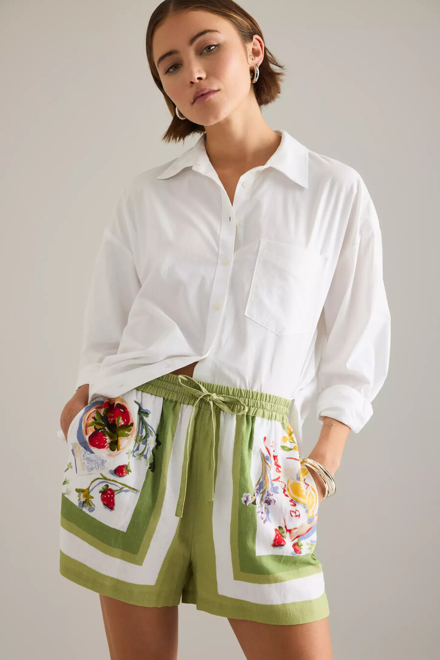 pantalones cortos con cordón de mezcla de lino seafolly riviera coast