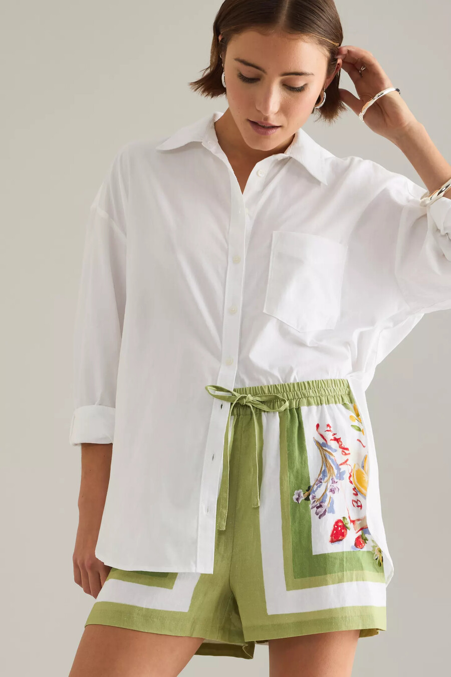 pantalones cortos con cordón de mezcla de lino seafolly riviera coast