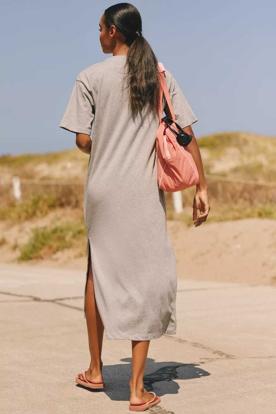 vestido midi de algodón con cuello redondo de jordan nickson x celandine