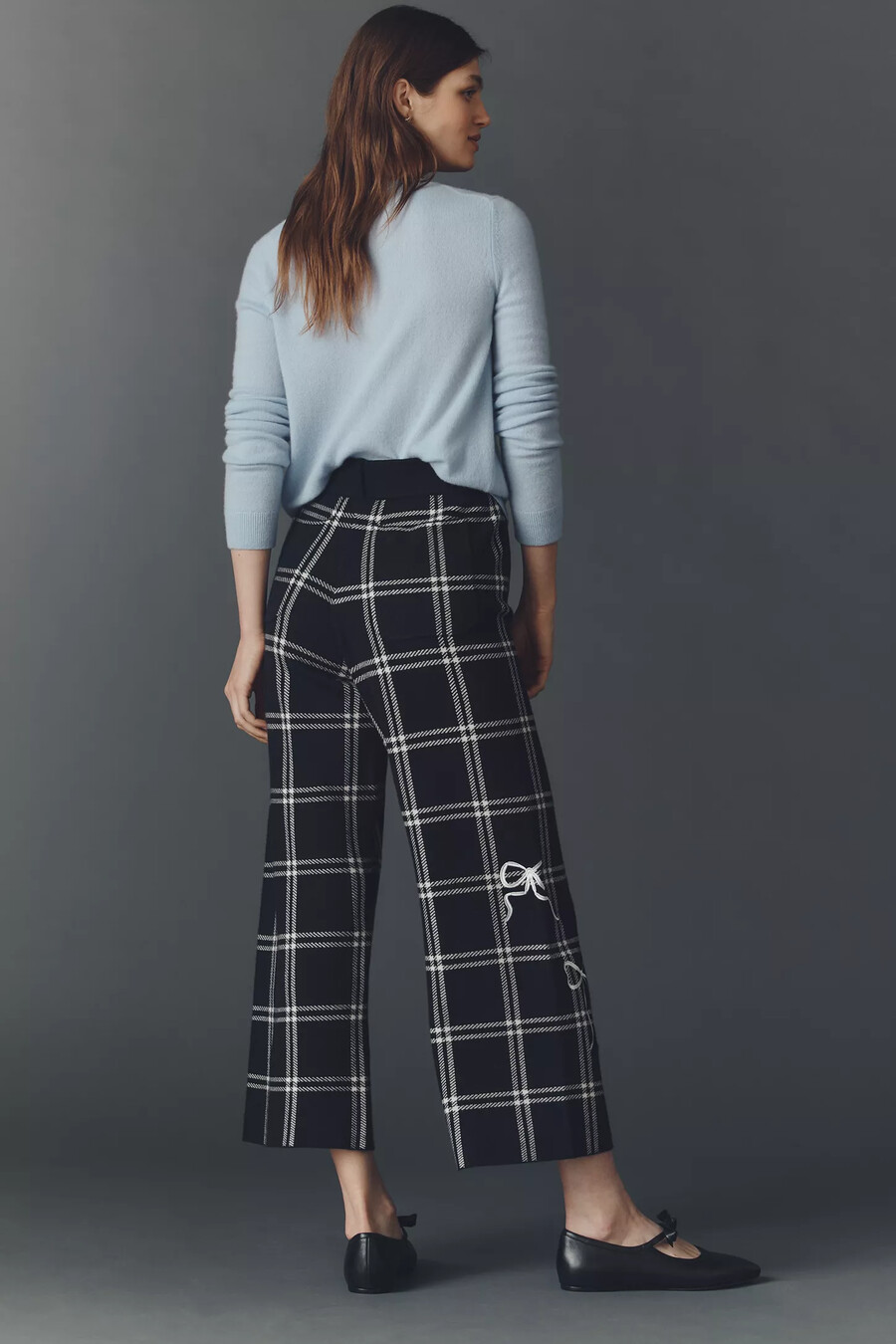 pantalones de punto colette de tiro alto y pernera ancha de maeve
