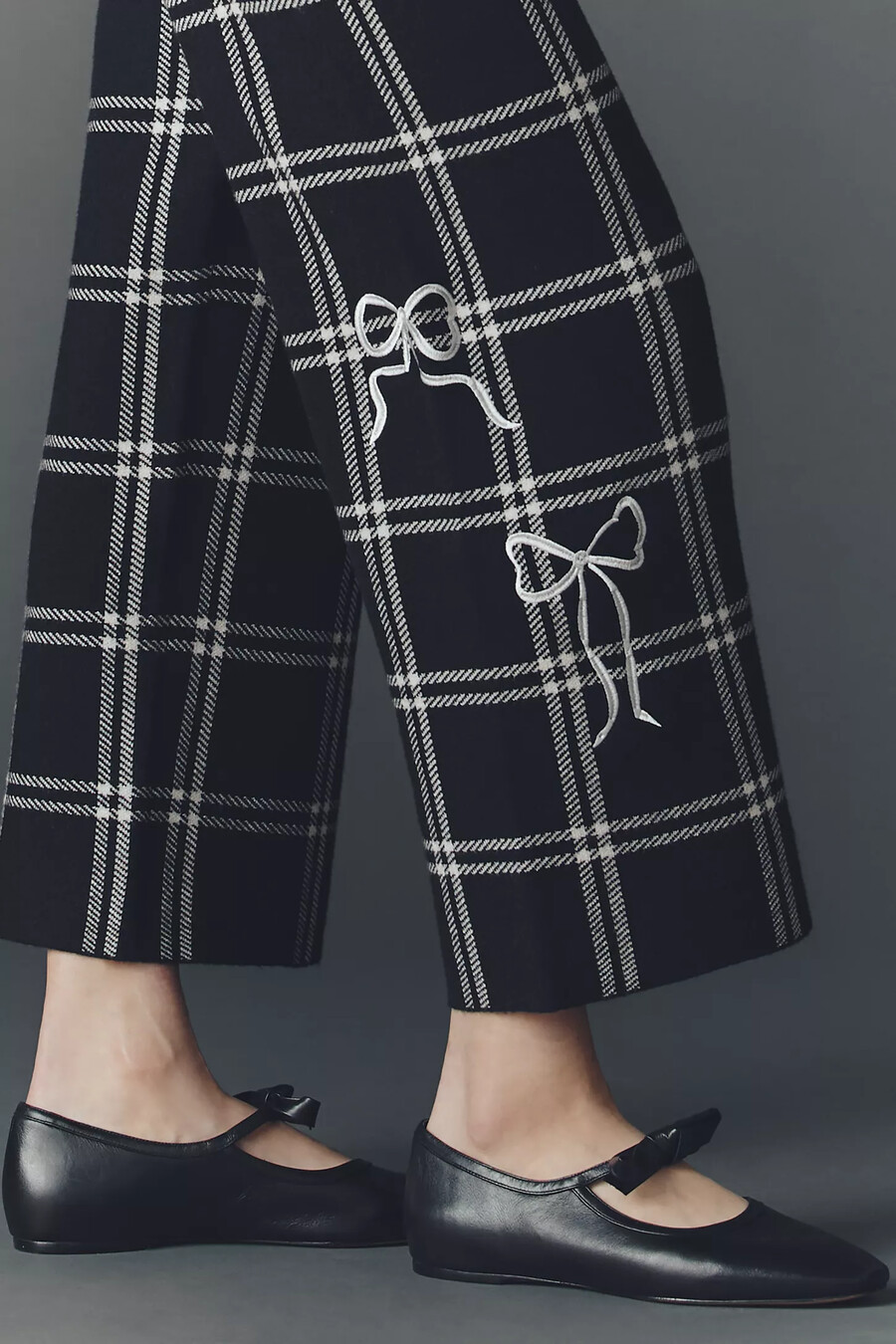 pantalones de punto colette de tiro alto y pernera ancha de maeve
