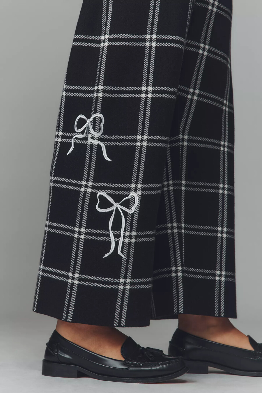pantalones de punto colette de tiro alto y pernera ancha de maeve