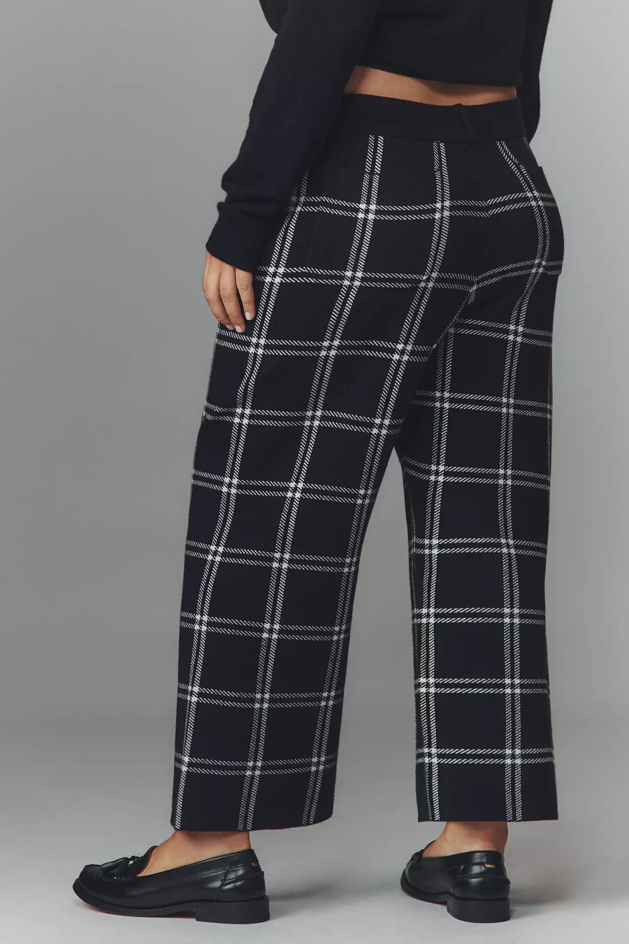 pantalones de punto colette de tiro alto y pernera ancha de maeve