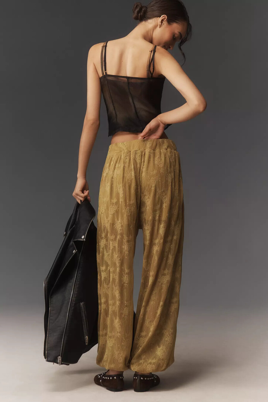 pantalones globo de encaje transparente maeve