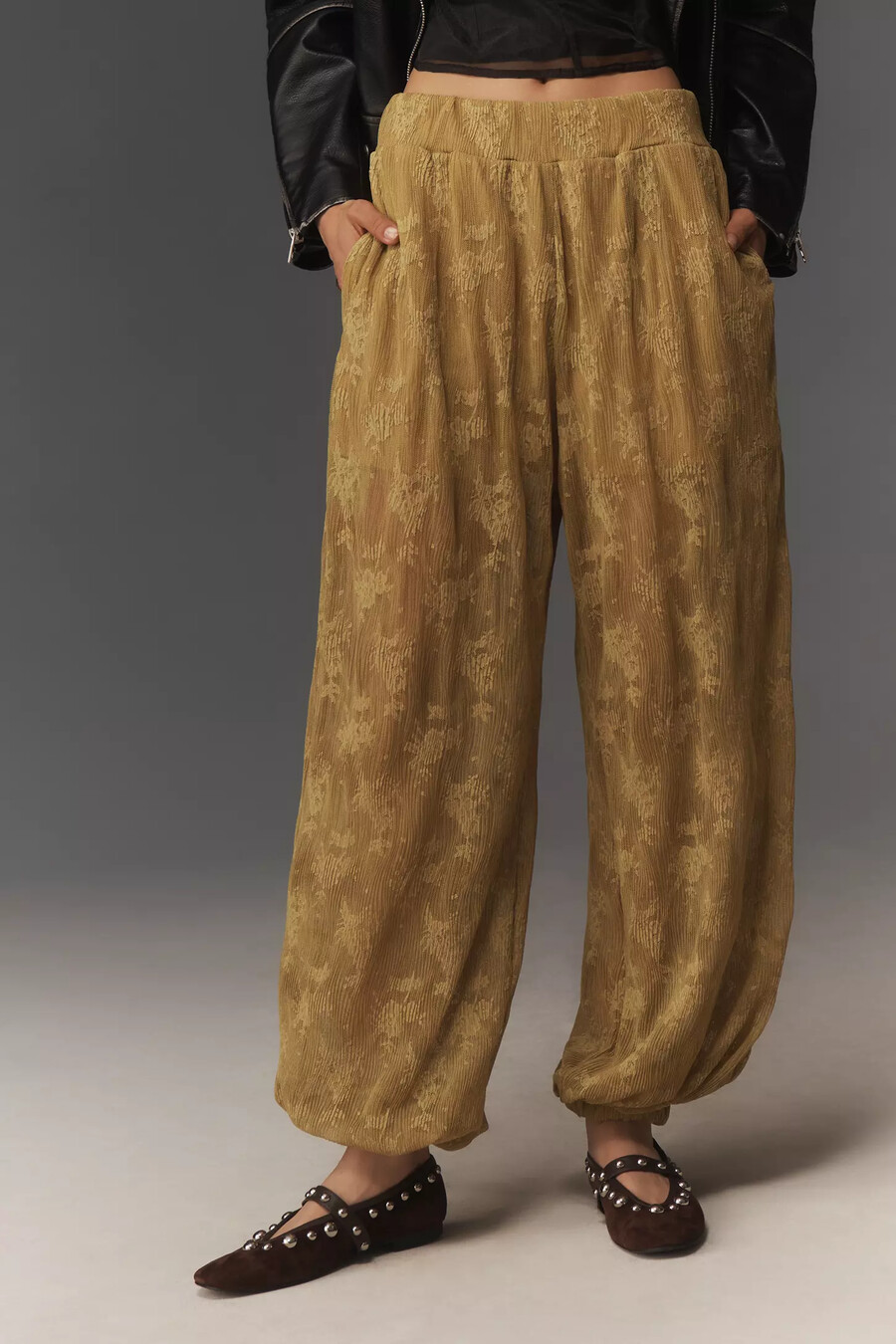 pantalones globo de encaje transparente maeve