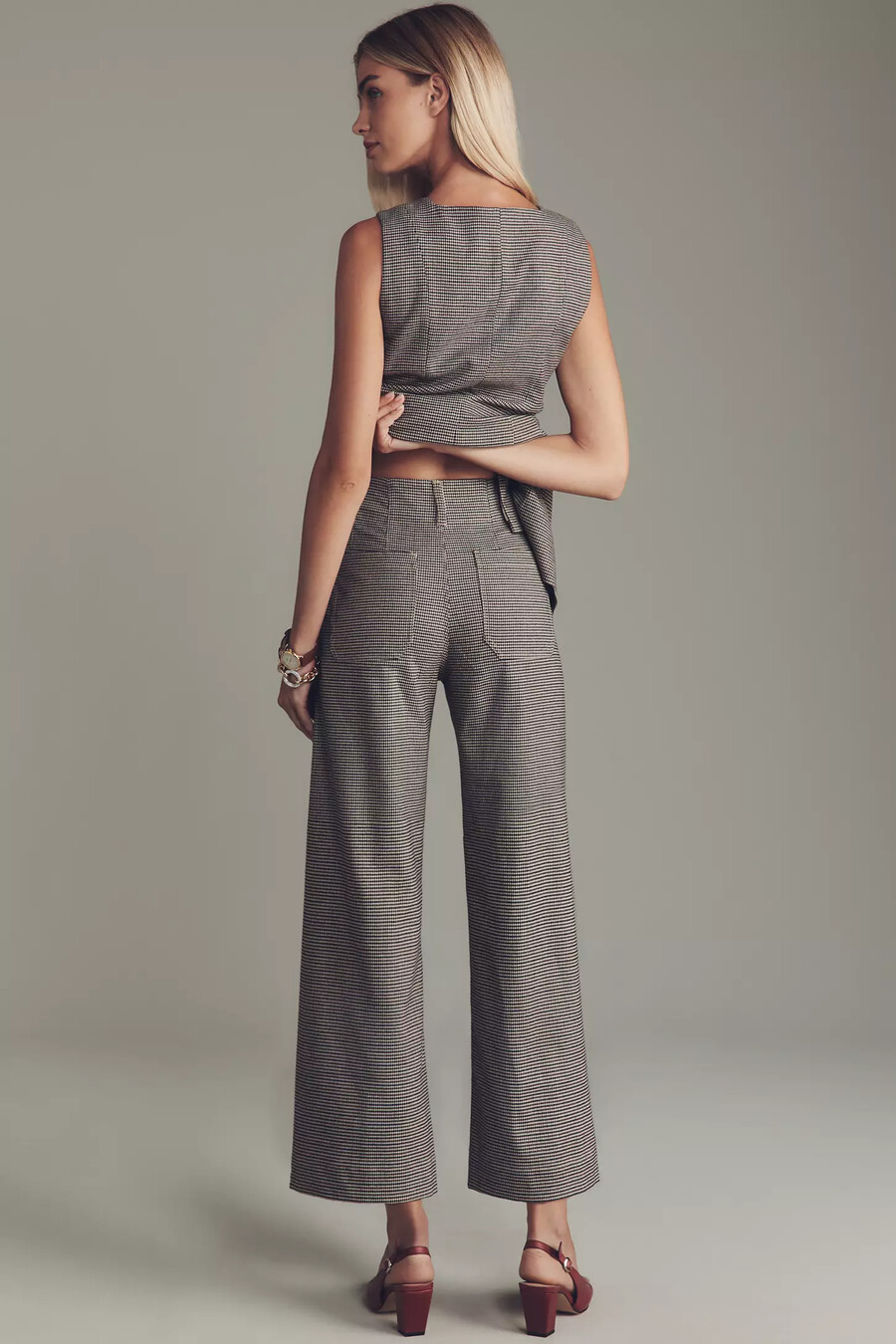 pantalones anchos de corte pata de gallo colette de maeve