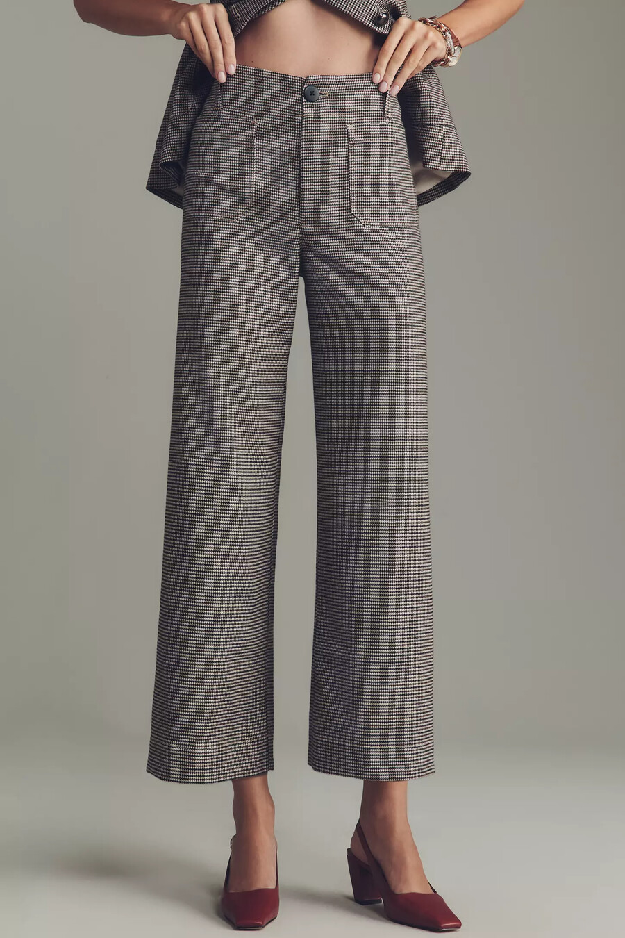 pantalones anchos de corte pata de gallo colette de maeve