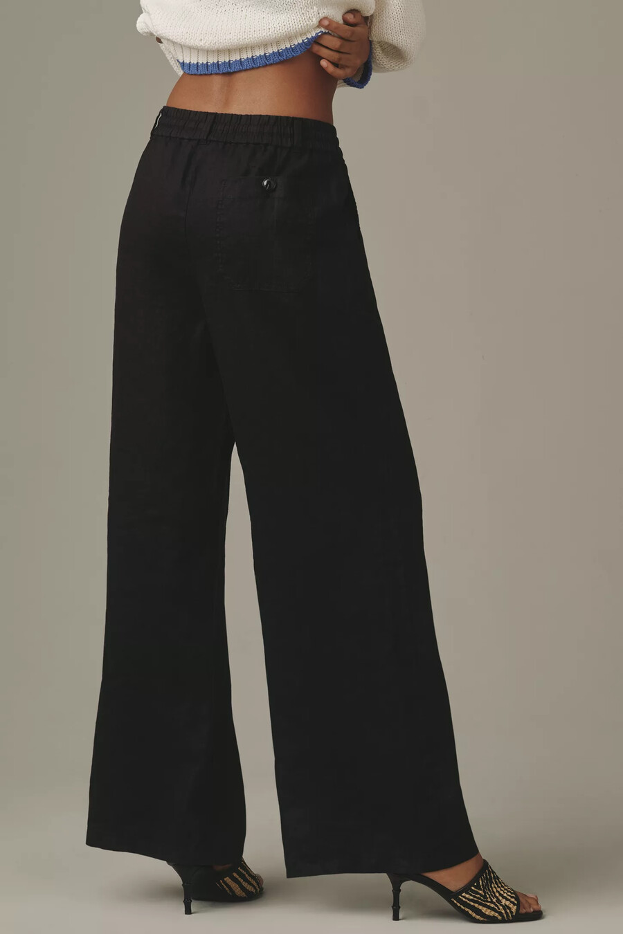 pantalones de lino brooklin con lazo delantero de maeve