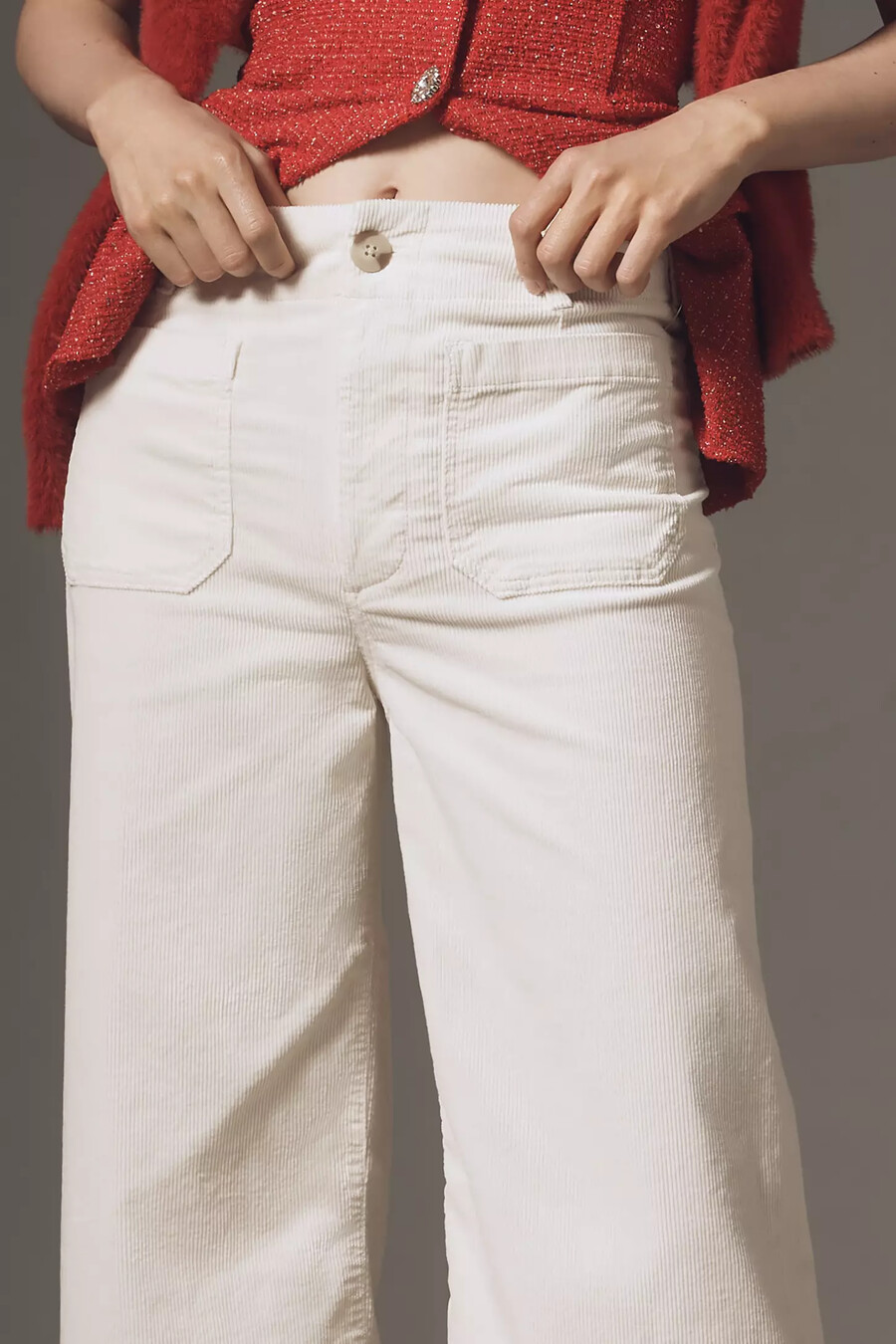 pantalones anchos de pana con lazo colette de maeve
