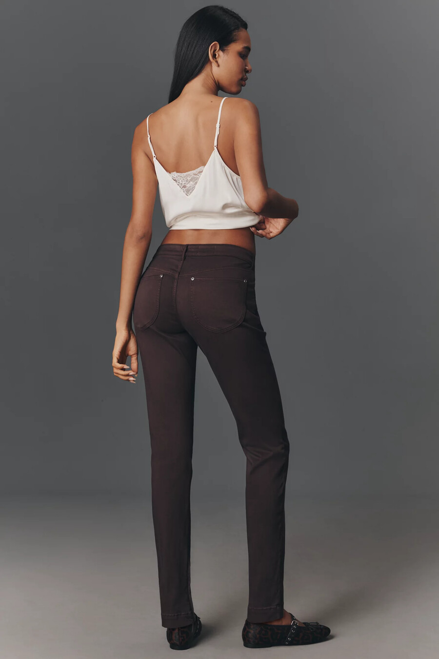 pantalones ajustados de tiro bajo rococó de pilcro