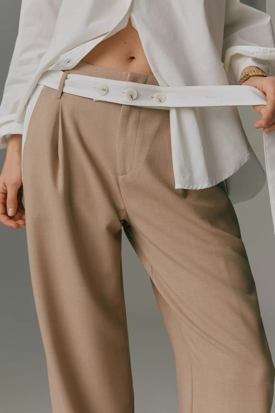 pantalones de tiro alto con cinturón maeve