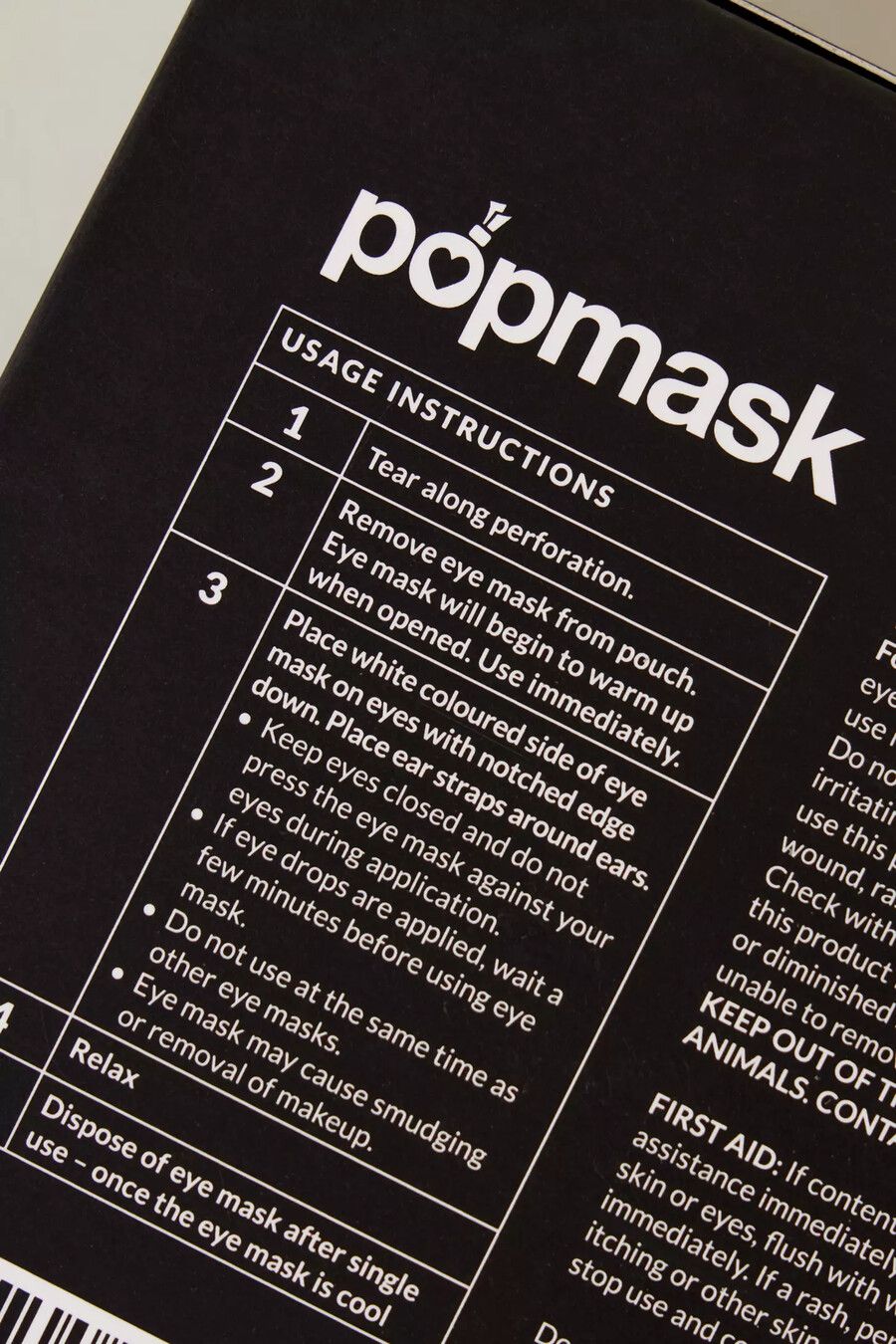 mascarilla para ojos autocalentable popmask starry eyes
