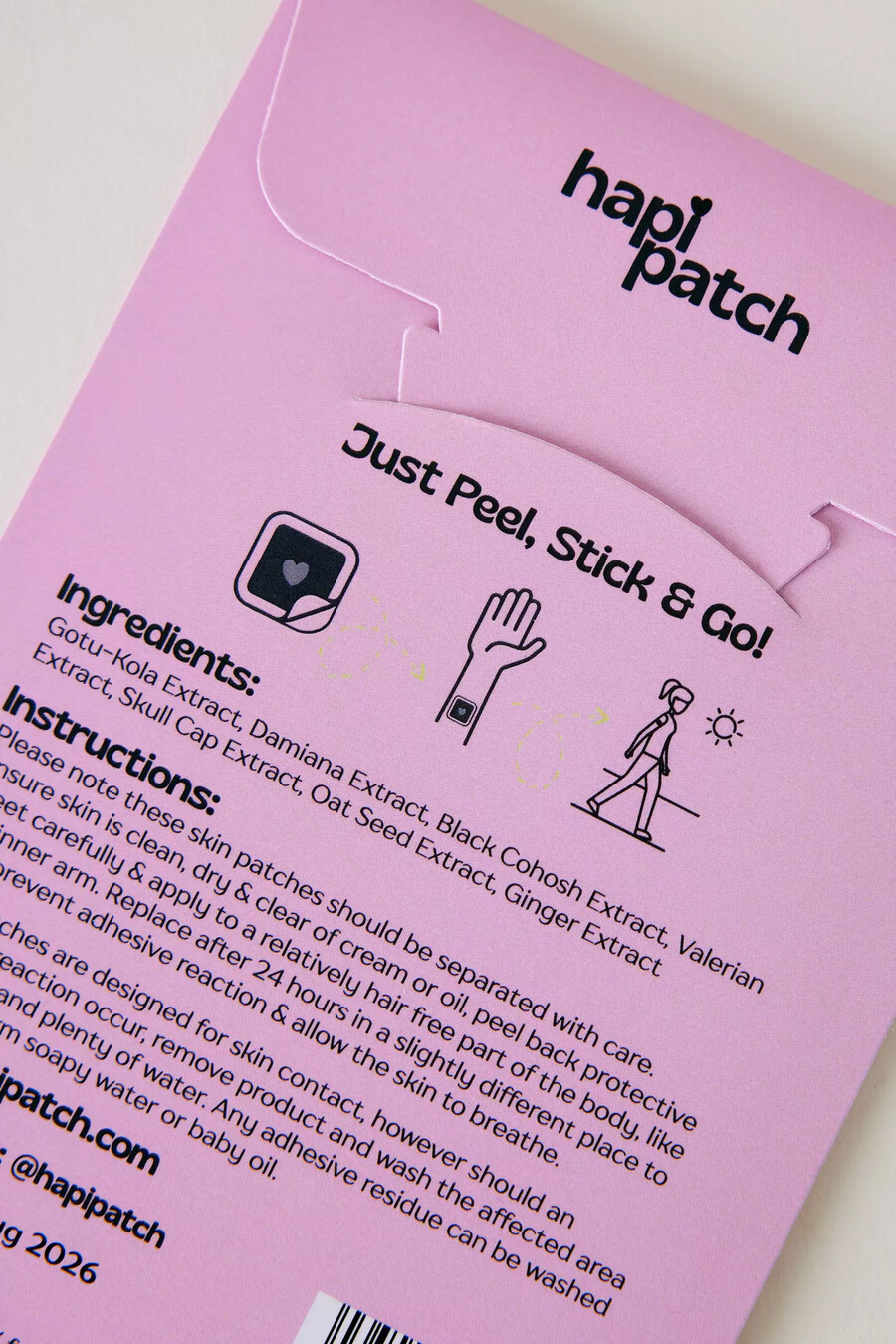parches naturales hapi patch para el equilibrio hormonal paquete de 30